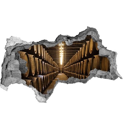 Fototapeta díra na zeď 3D Interiér vinařství se sudy