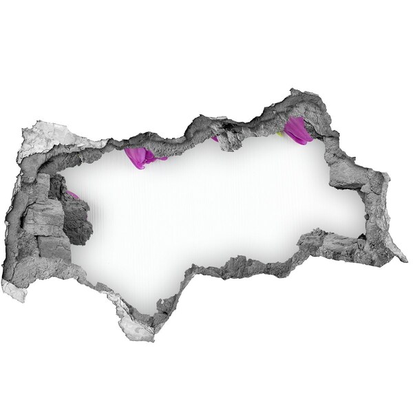 Samolepící díra na stěnu Květina protéká skrz zeď