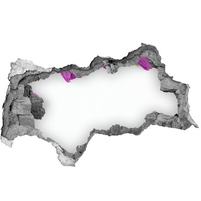 Samolepící díra na stěnu Květina protéká skrz zeď