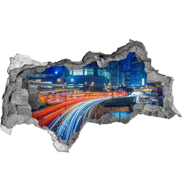 Fototapeta díra na zeď 3D Moderní město v noci
