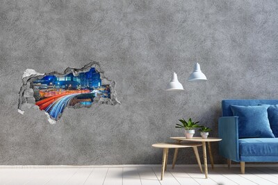 Fototapeta díra na zeď 3D Moderní město v noci