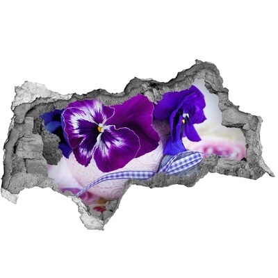 Samolepící díra nálepka Květinová dekorace se srdíčkem