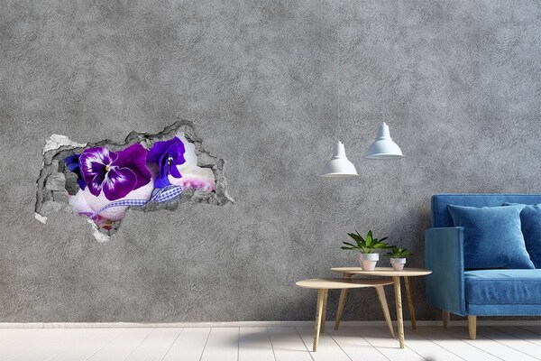 Samolepící díra nálepka Květinová dekorace se srdíčkem