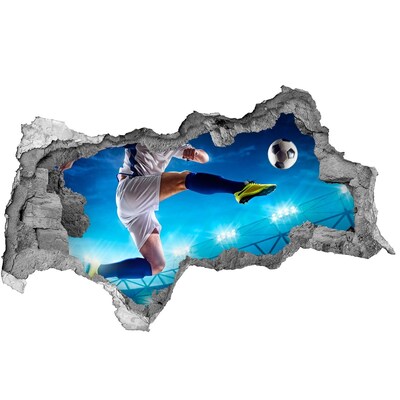 Samolepící díra na stěnu nálepka Mistrovská střela na hřišti