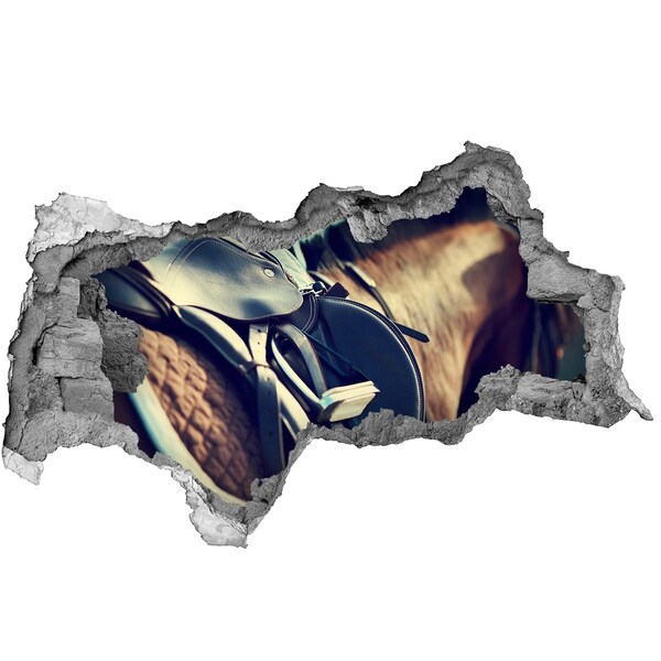 Díra 3D fototapeta Kůň zastřelený zpoza zdi