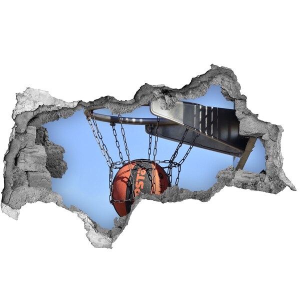 Foto fotografie díra na zeď Basketbalový koš v akci