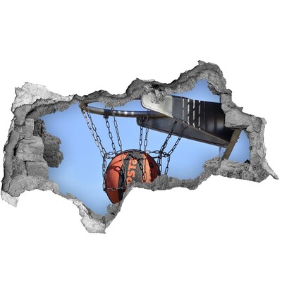 Foto fotografie díra na zeď Basketbalový koš v akci