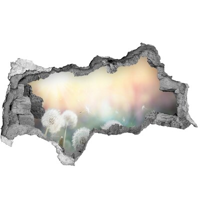 Samolepící díra nálepka Květinový svět za dírou