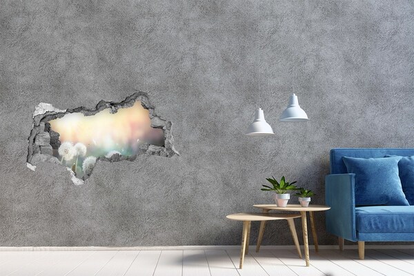 Samolepící díra nálepka Květinový svět za dírou