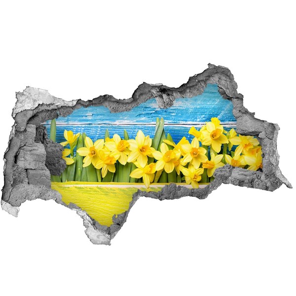 Samolepící díra na stěnu nálepka Květinový ráj za zdí