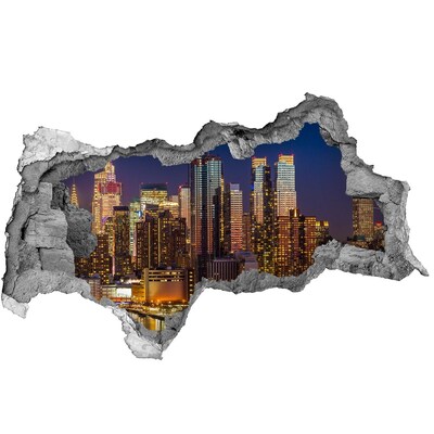 Fototapeta díra na zeď 3D Noční panorama města