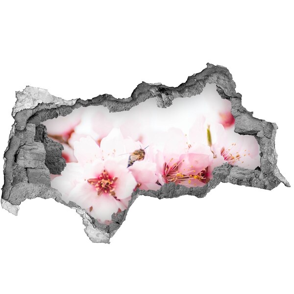 Samolepící díra na stěnu Třešňové květy s včelou