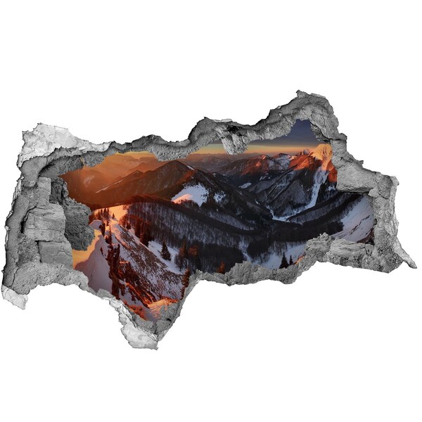 Nálepka fototapeta 3D výhled Zimní horská krajina