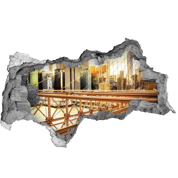 Fototapeta díra na zeď 3D Brooklynský most při západu slunce