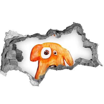 Díra 3D fototapeta na stěnu nálepka Pes v díře ve zdi