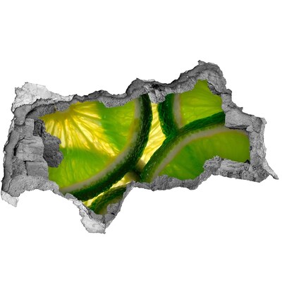 Samolepící nálepka beton Šťavnaté limetky v díře ve zdi