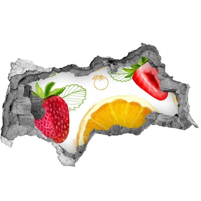 Samolepící nálepka beton Ovocný ráj Díra ve zdi