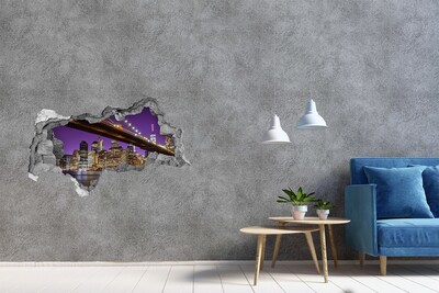 Fototapeta díra na zeď 3D Brooklynský most v noci