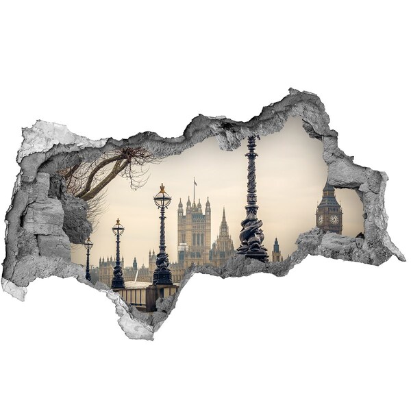Fototapeta díra na zeď 3D Londýn podzim