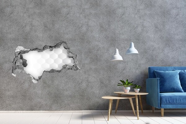 Díra 3D fototapeta nálepka Rozbitá zeď s šestiúhelníkovým vzorem