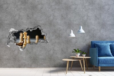 Foto fotografie díra na zeď Hraní šachů dírou ve zdi