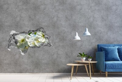 Samolepící díra nálepka Květinový ráj za zdí