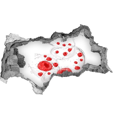 Samolepící nálepka Malinová exploze v mléce