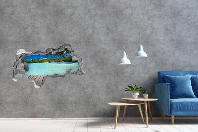 Nálepka fototapeta 3D výhled Tropická přímořská oáza