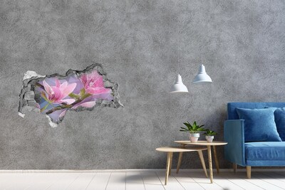3D díra na zeď Růžová magnolie