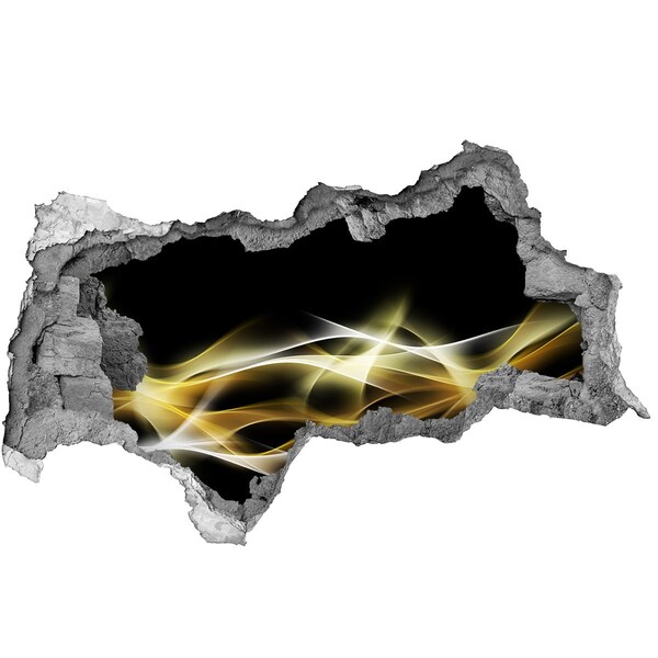 Díra 3D fototapeta na stěnu Zlatá prasklina ve zdi