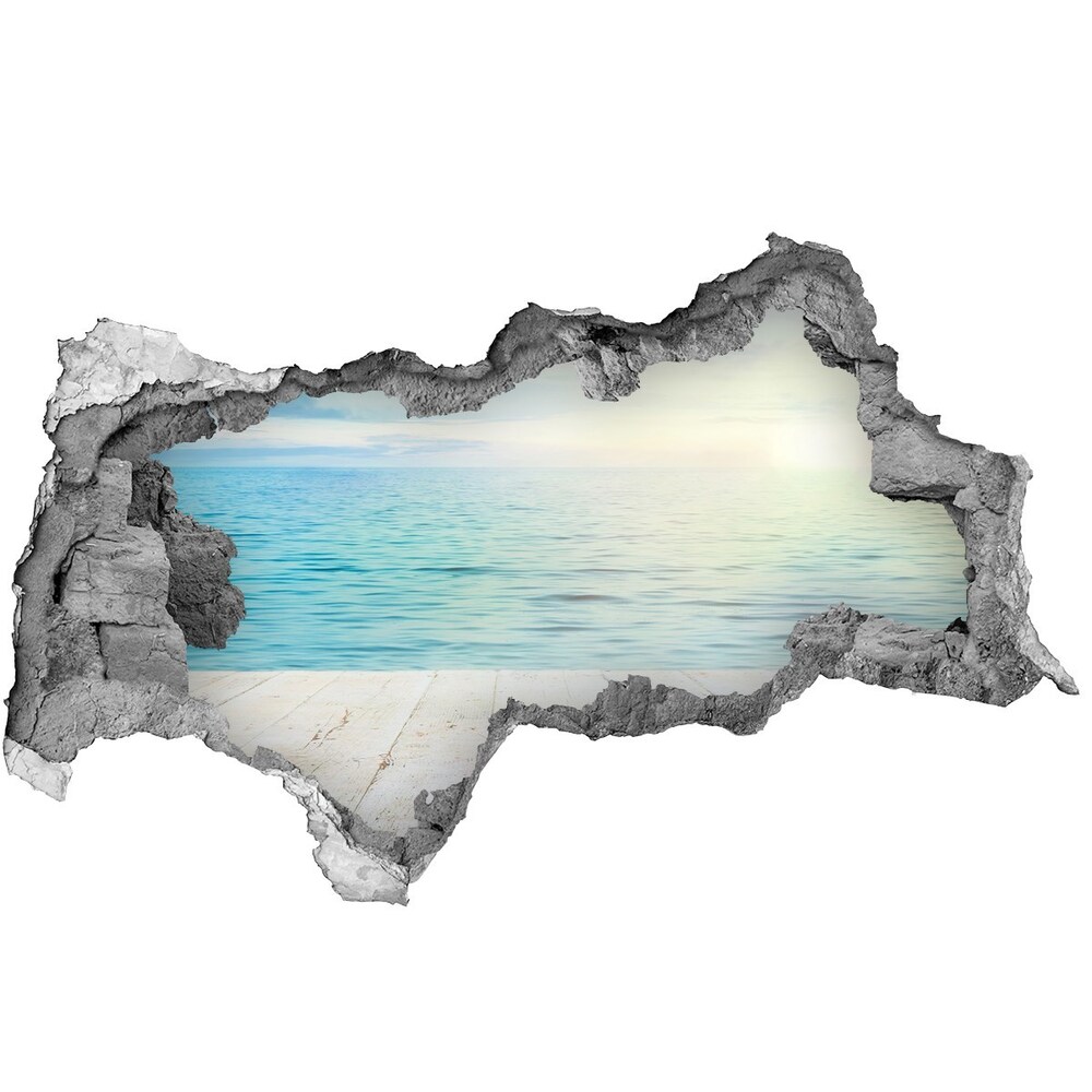 Nálepka fototapeta 3D výhled beton Moře