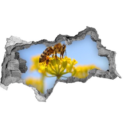 Samolepící díra Včela na květině