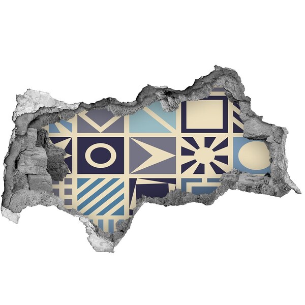 Fotoobraz díra na stěnu Geometrie na zdi