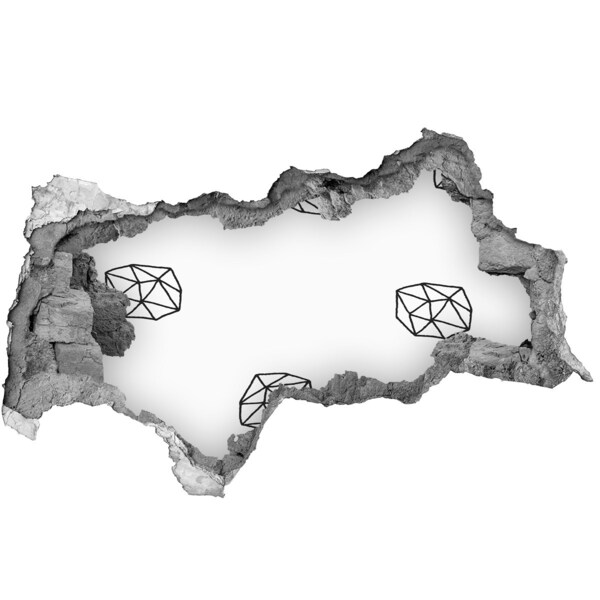 Fotoobraz díra na stěnu Zlaté diamanty v díře ve zdi