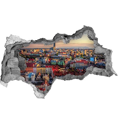 Fototapeta díra na zeď 3D Pohled na město z ptačí perspektivy