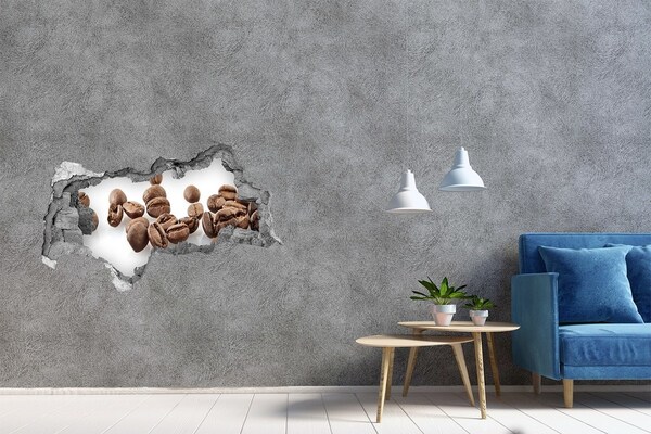 Samolepící nálepka beton Káva v srdci zdi