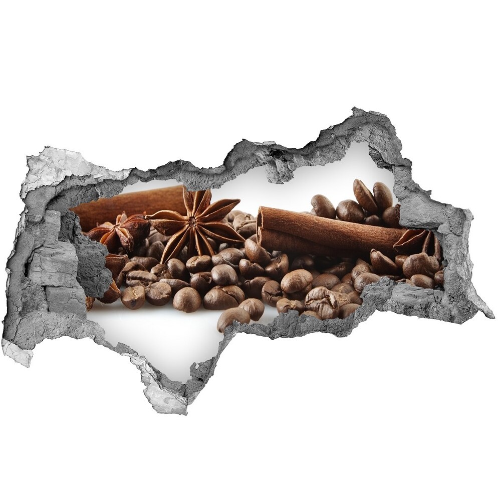 Nálepka díra na zeď Zrnka kávy skořice