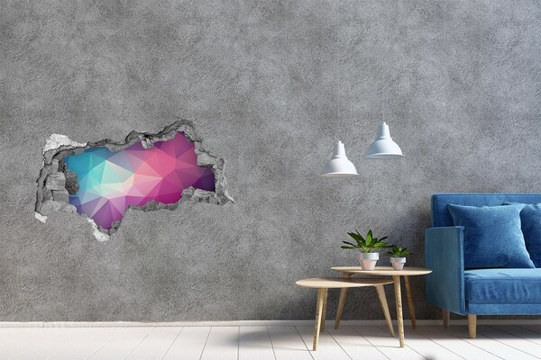 Samolepící díra na stěnu Geometrie v díře