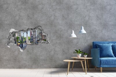Fototapeta díra na zeď 3D Ulice s památníkem