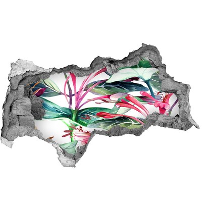 3D díra nálepka Květinová zahrada za zdí