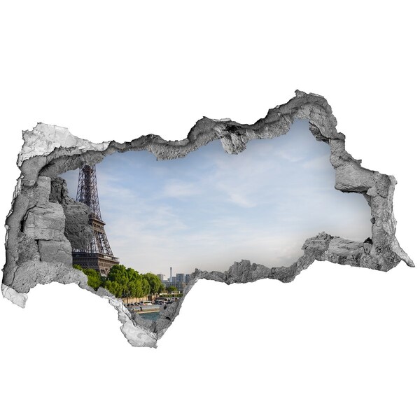 Fototapeta díra na zeď 3D Eiffelova věž v Paříži