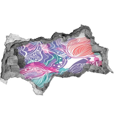 3D díra na zeď Díra ve zdi Květinové vzory