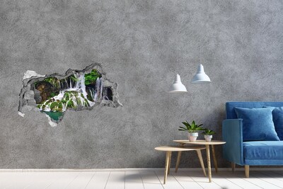 Nálepka fototapeta 3D Vodopád v zeleném prostředí