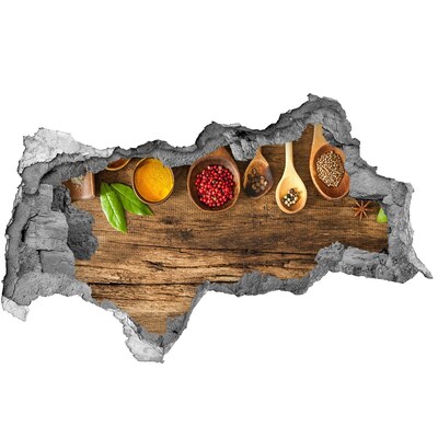 Samolepící nálepka Kuchyňské koření na dřevěné desce