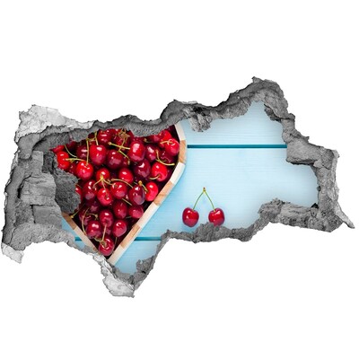 Samolepící nálepka beton Sladké třešně na modrém pozadí