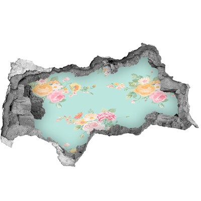3D díra na zeď Květinový ráj za zdí