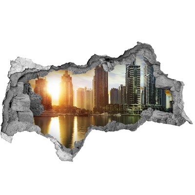 Fototapeta díra na zeď 3D Dubaj západ slunce