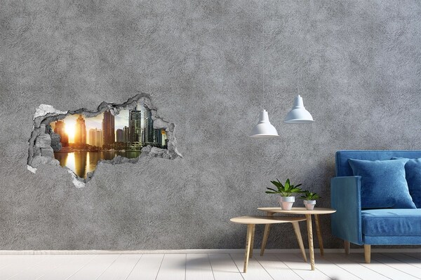 Fototapeta díra na zeď 3D Moderní město u vody