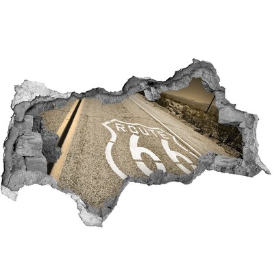 Fototapeta díra na zeď Route 66 v betonu