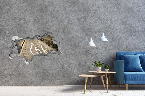 Fototapeta díra na zeď Route 66 v betonu